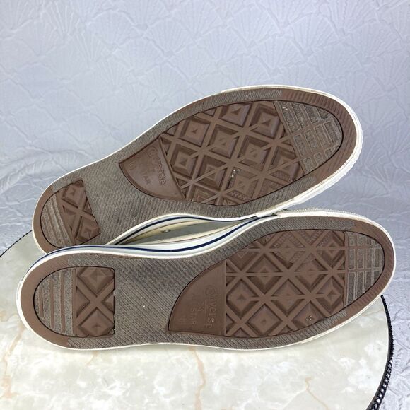 Converse All Star Low Top Sneakers Mens 10.5 Cream Canvas Streetwear Skate Shoes - Picture 11 of 13